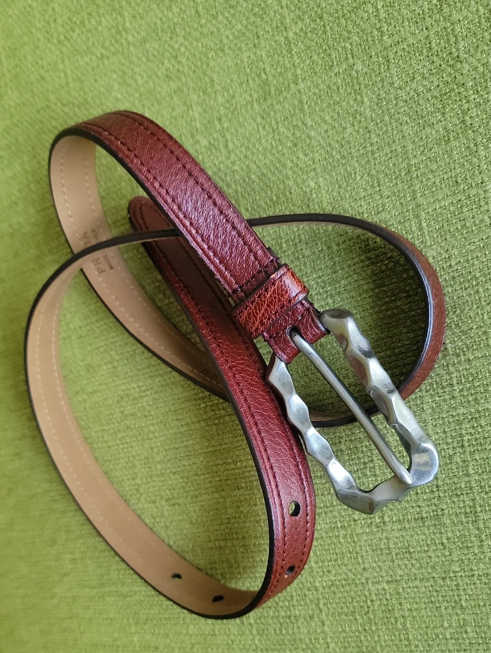 Prada Vintage Women's Leather Belts Silver Buckle